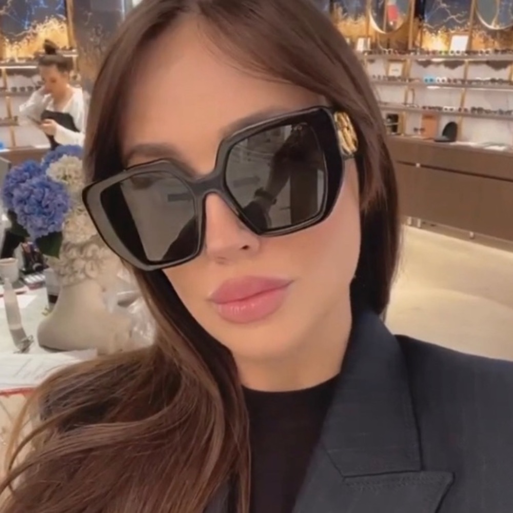 NEW GUCCI GG0956S 003 BLACK OVERSIZED WOMEN’S SUNGLASSES GUCCI - Picture 6 of 14